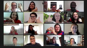 Students of Hayek Global MBA happy on Zoom